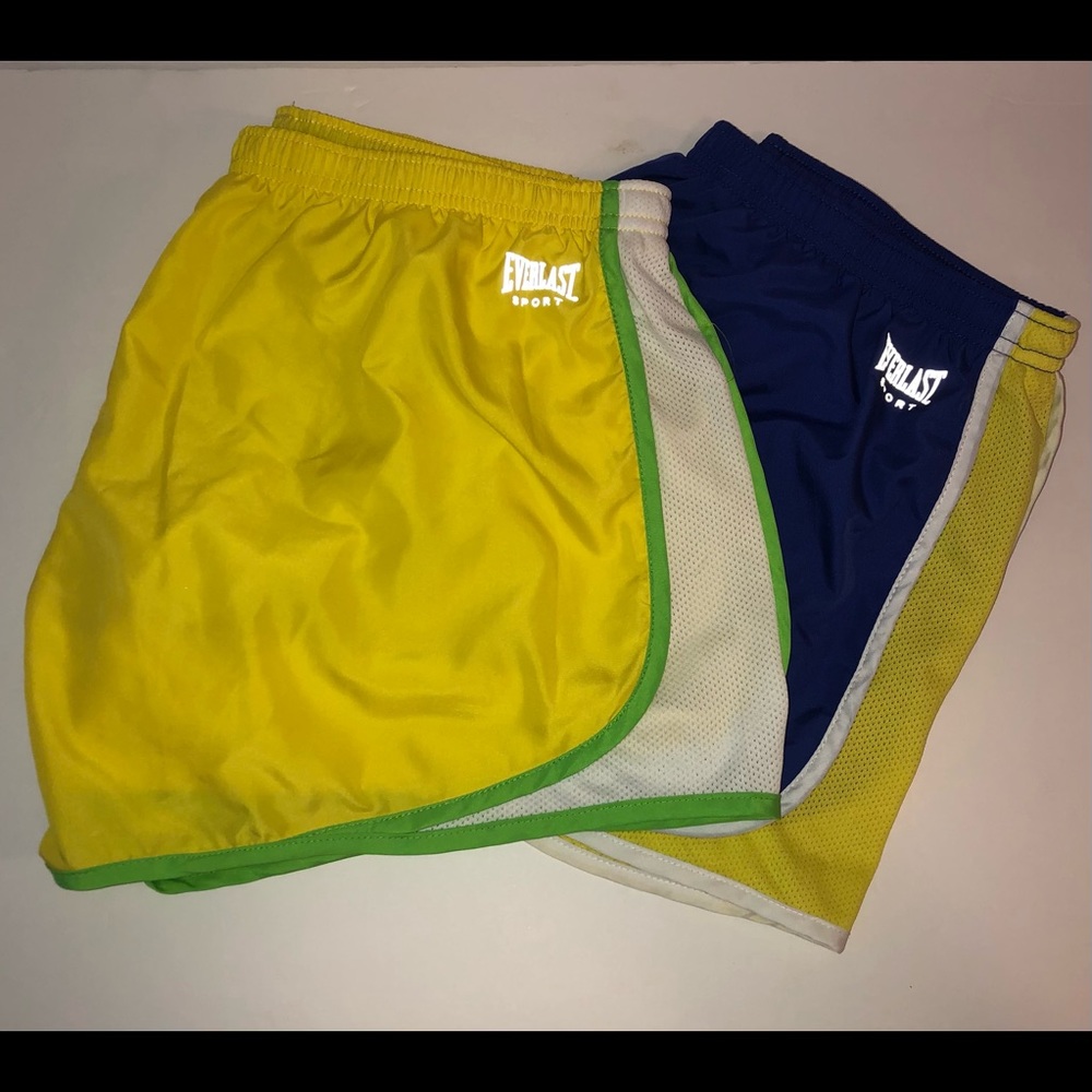 2 Prs Everlast Sport Lined Athletic Shorts, Sz XL